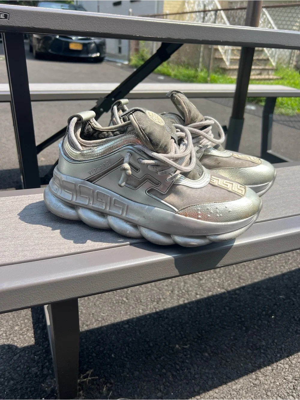 Versace Chain Reaction Silver shoes men size 40 / US 7